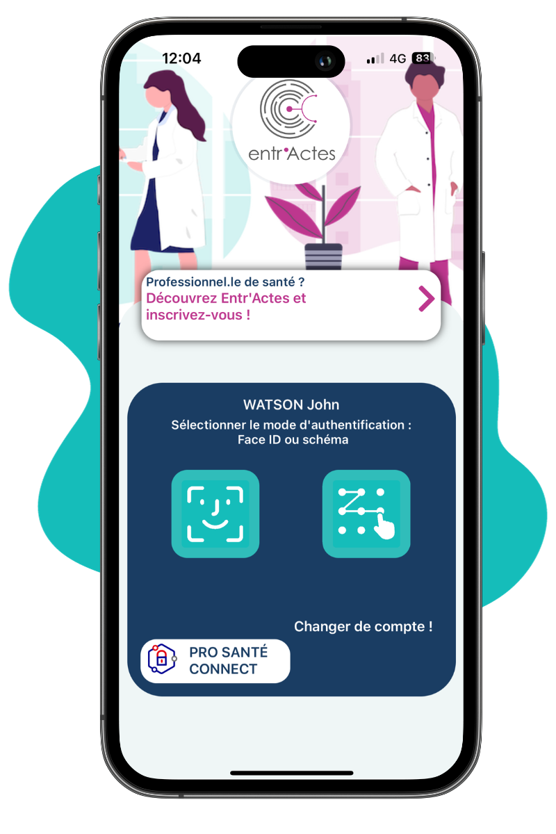 connexion par biométrie de l'app mobile Entr'Actes